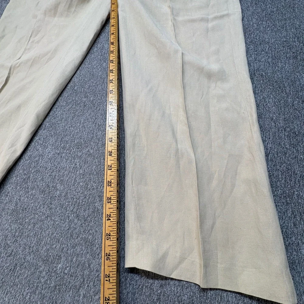 Polo Ralph Lauren Mens 36x27.5 Beige Linen Silk Blend Flat Front Trousers Pants